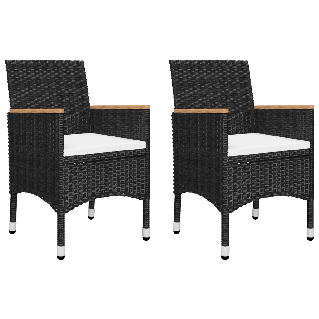 5 Piece Garden Dining Set Black