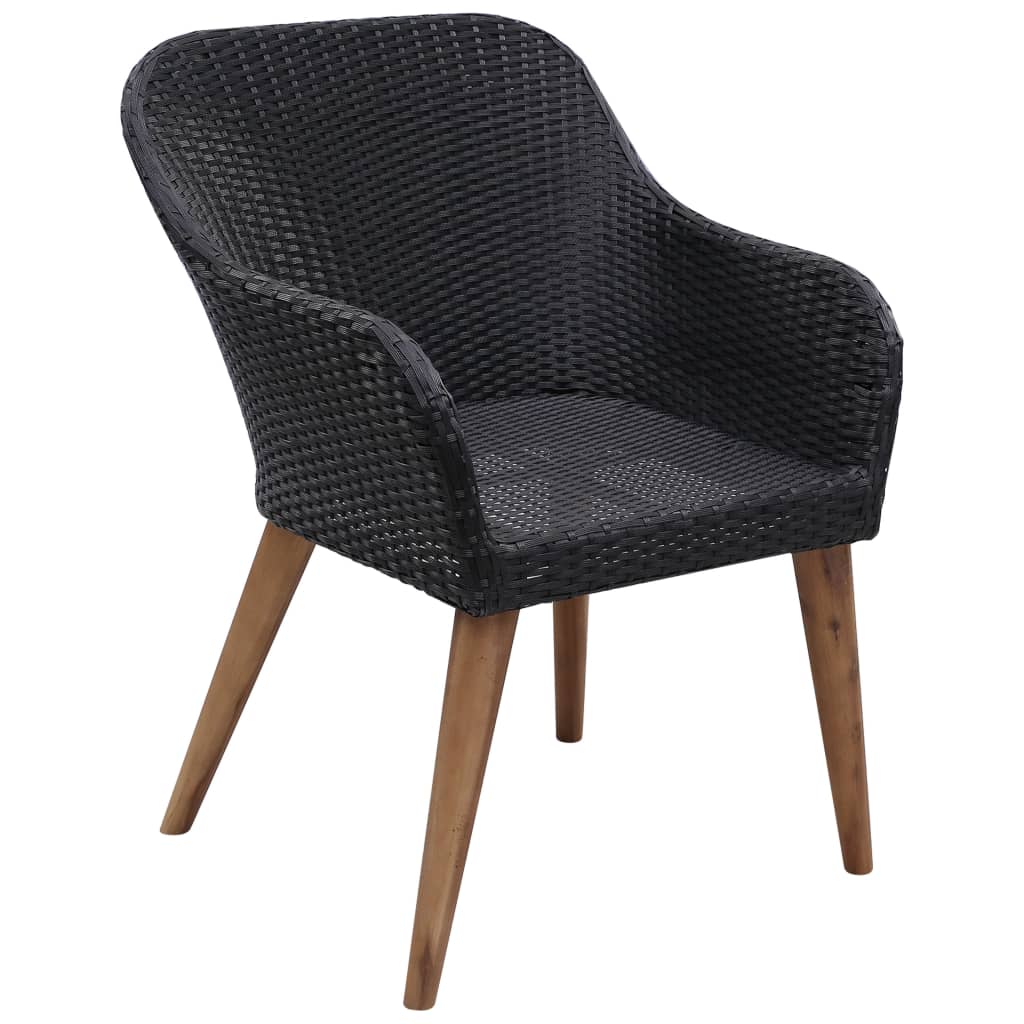 3 Piece Garden Dining Set Black