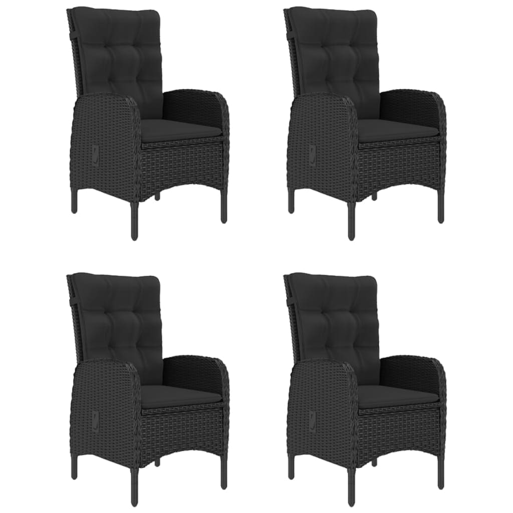 5 Piece Garden Dining Set Black