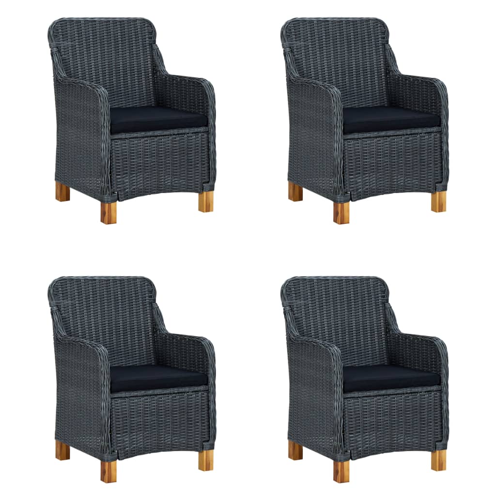 5 Piece Garden Dining Set Dark Grey