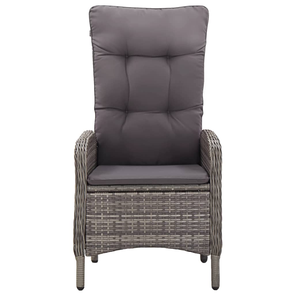 7 Piece Garden Dining Set Grey