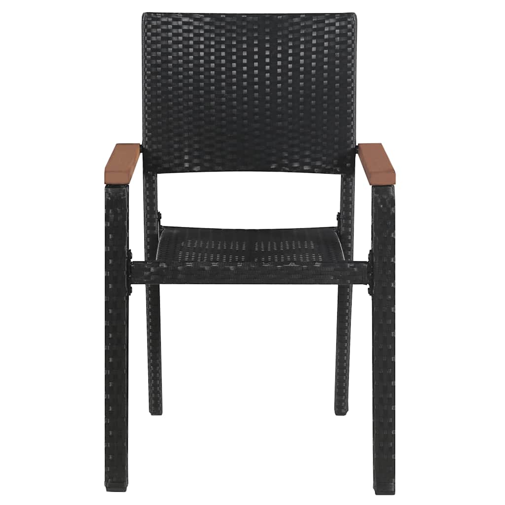 7 Piece Garden Dining Set Black