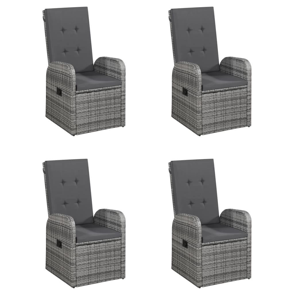 7 Piece Garden Dining Set Grey