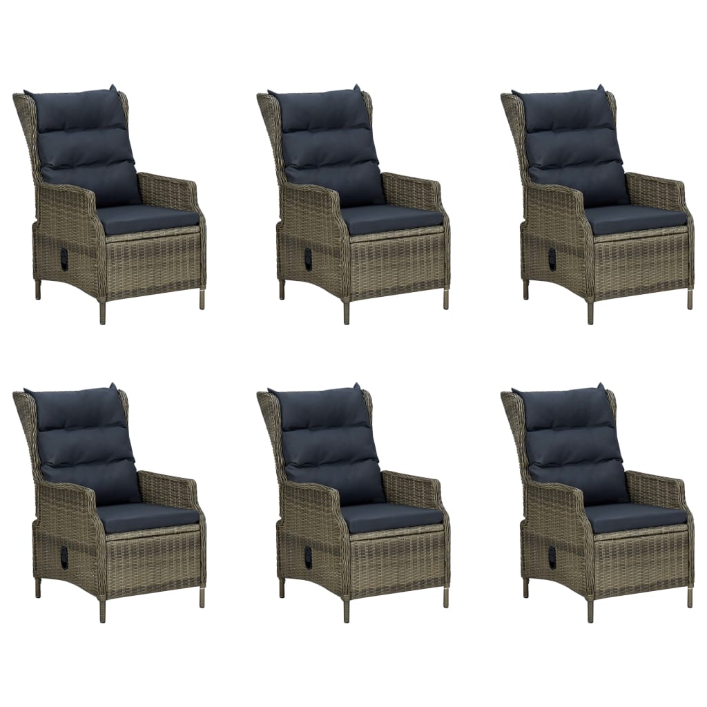 7 Piece Garden Dining Set Brown