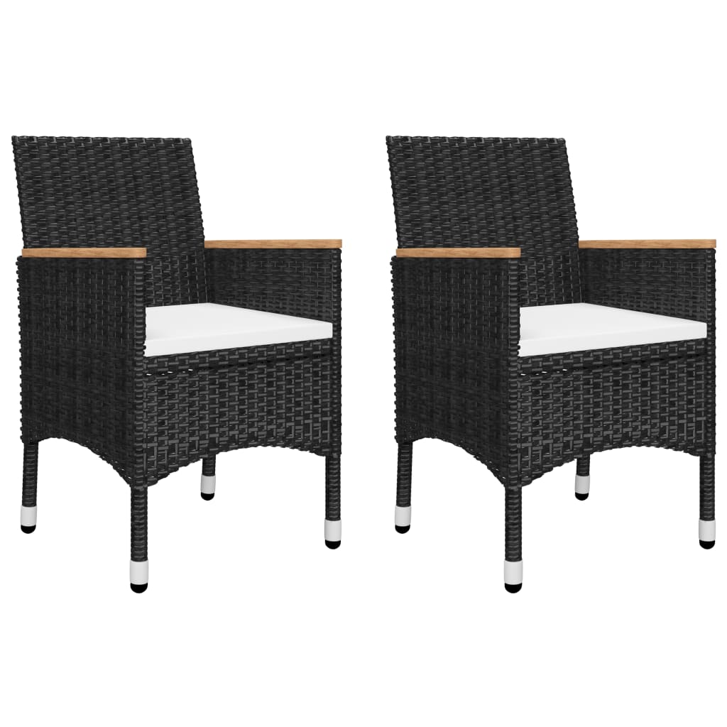 3 Piece Garden Dining Set Black