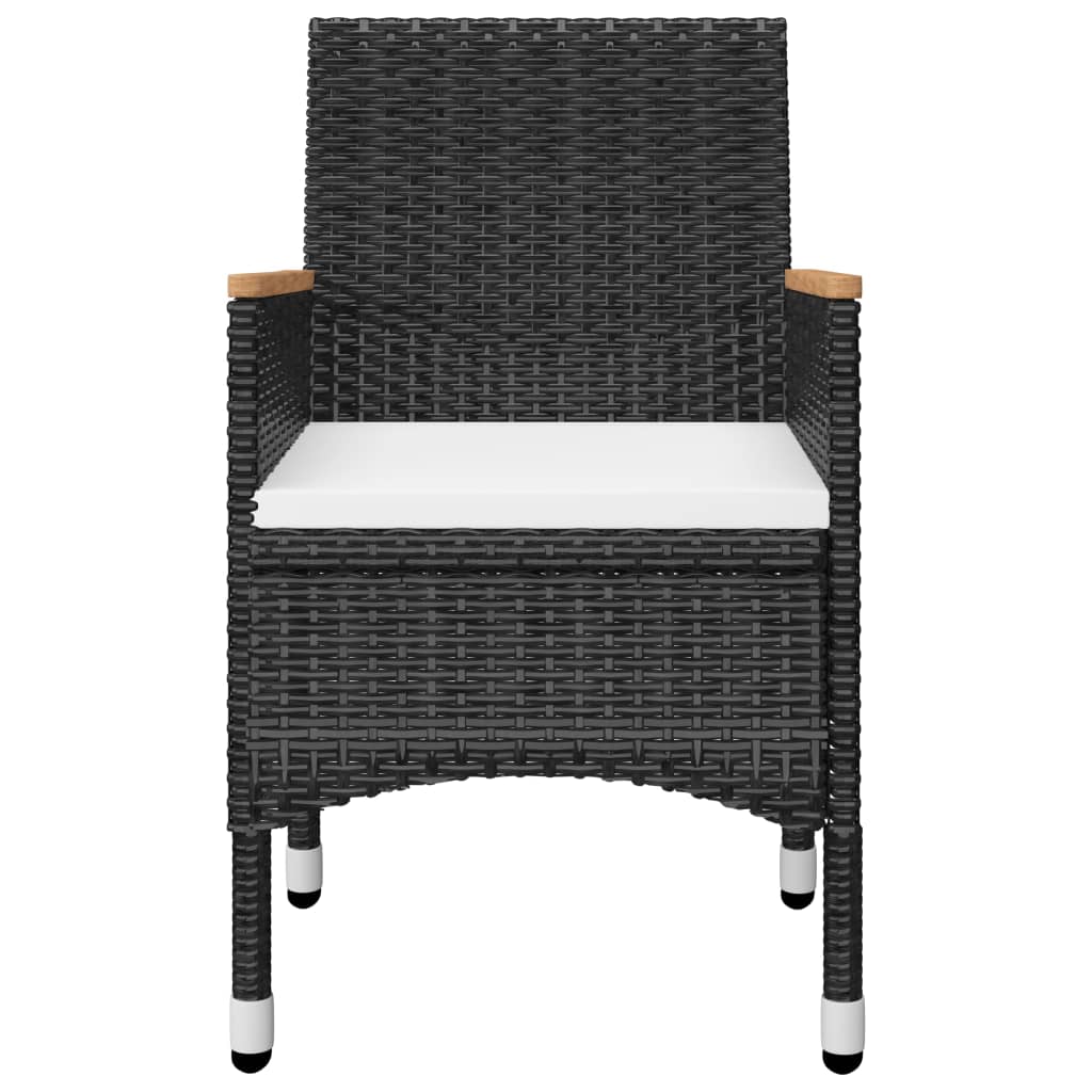 3 Piece Garden Dining Set Black