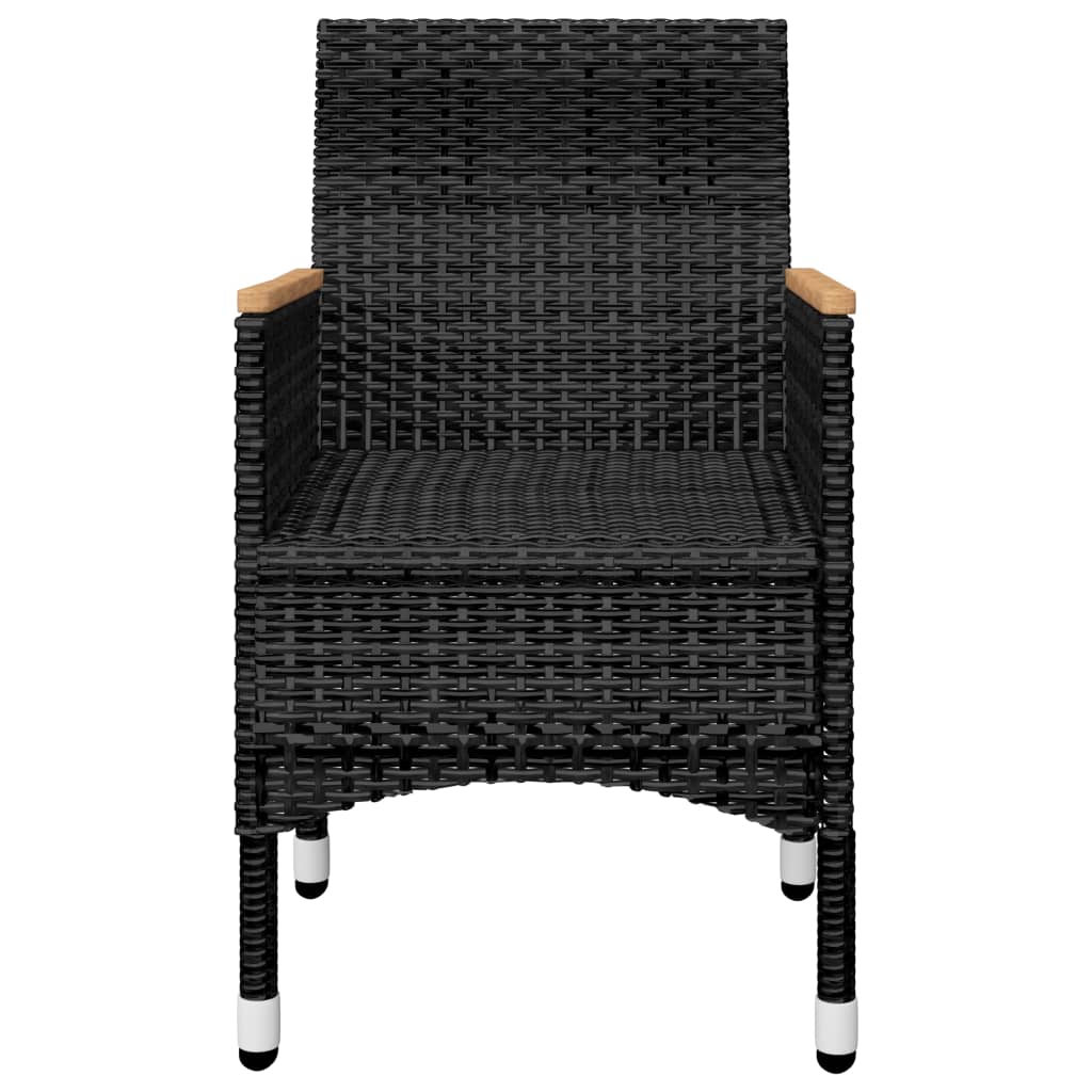 3 Piece Garden Dining Set Black