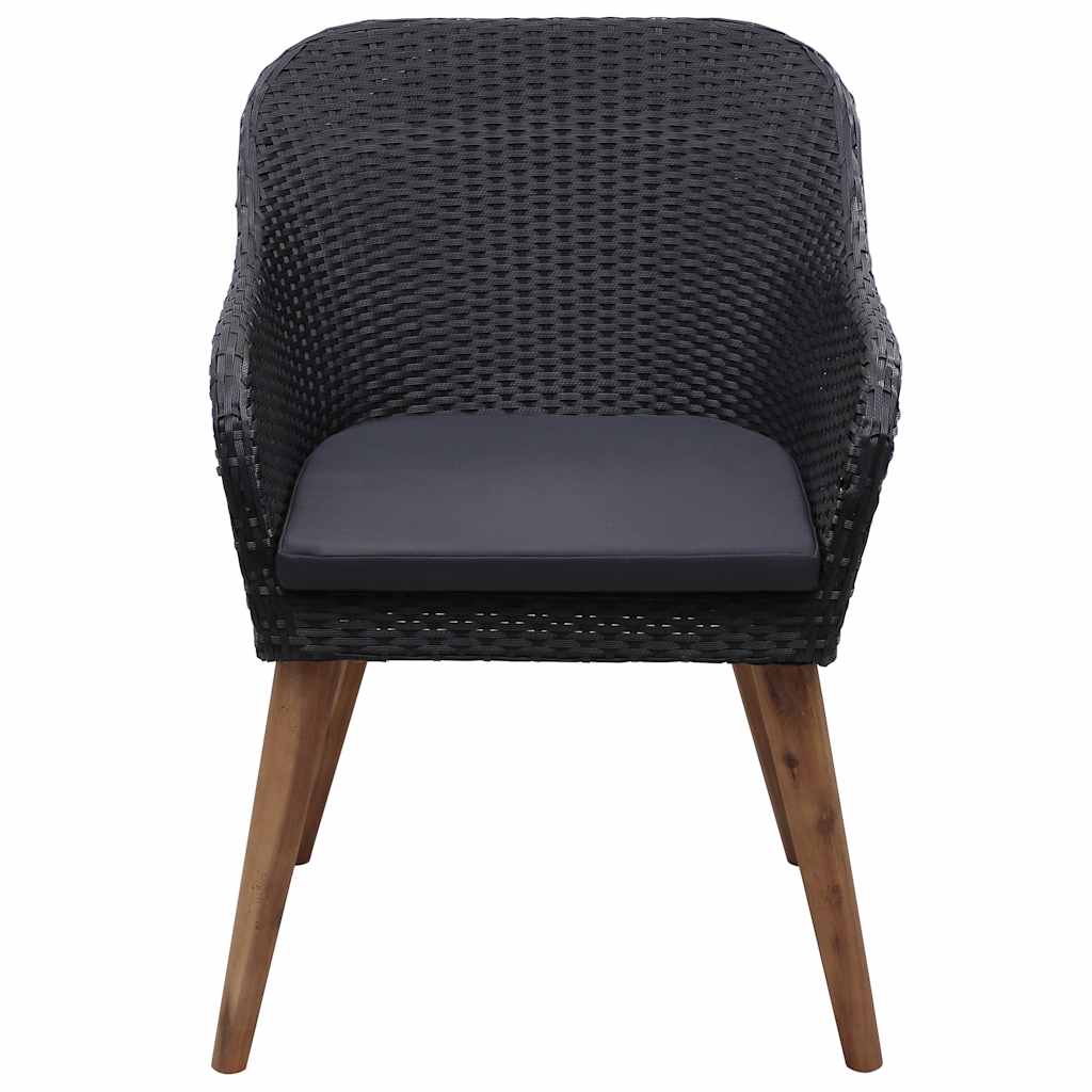 3 Piece Garden Dining Set Black
