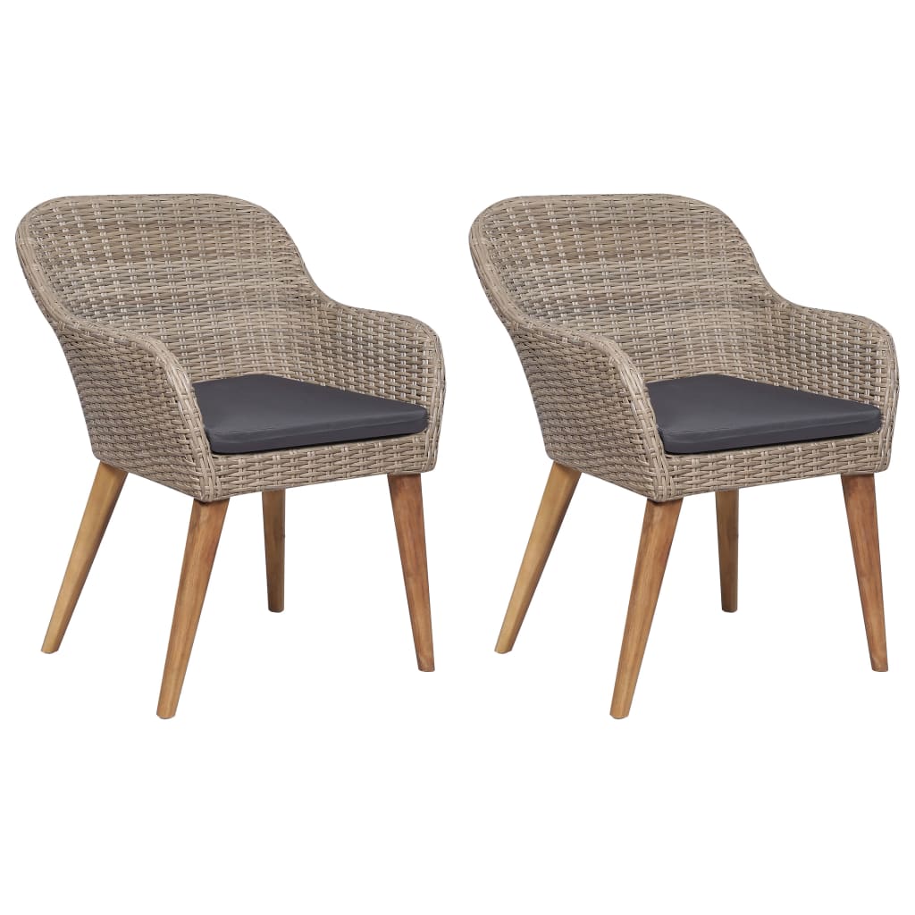 3 Piece Garden Dining Set Brown