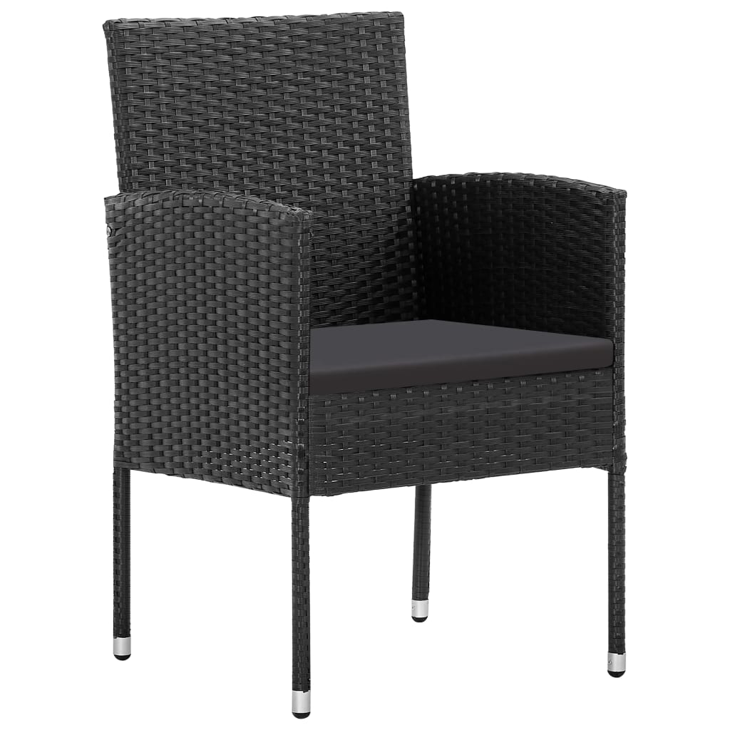 5 Piece Garden Dining Set Black