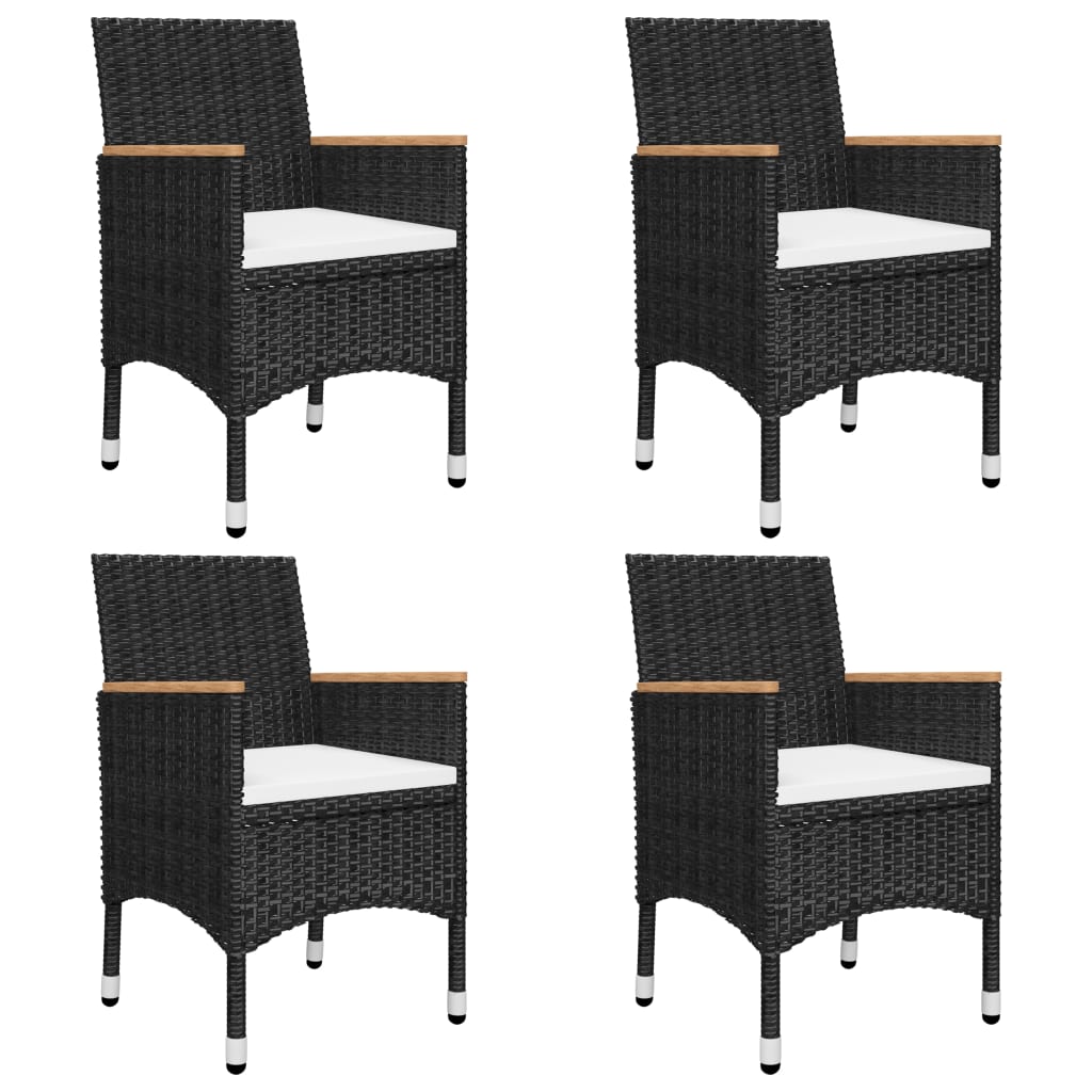 7 Piece Garden Dining Set Black