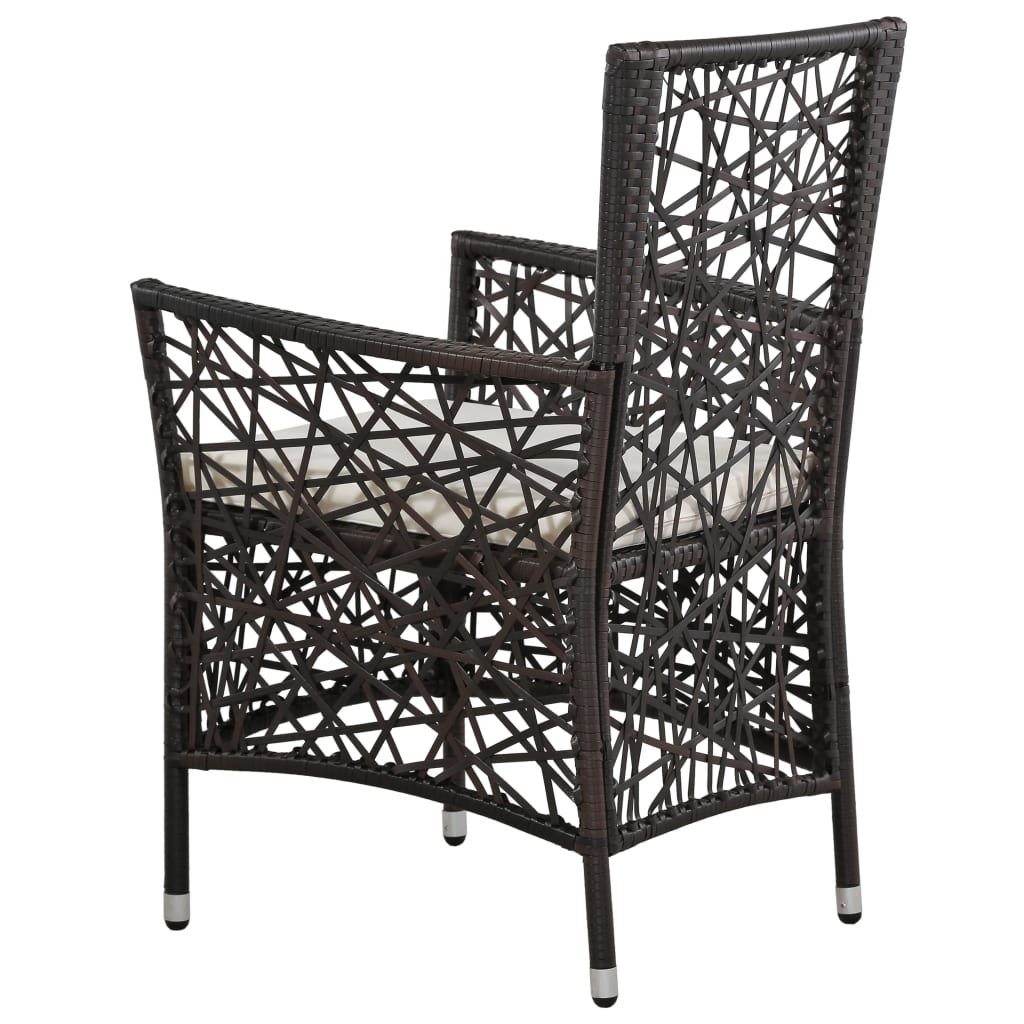 5 Piece Garden Dining Set Brown