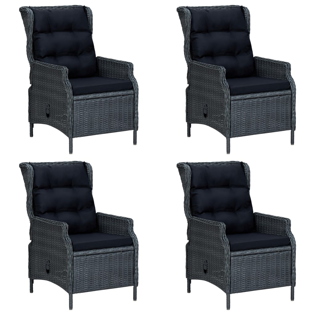 5 Piece Garden Dining Set Dark Grey