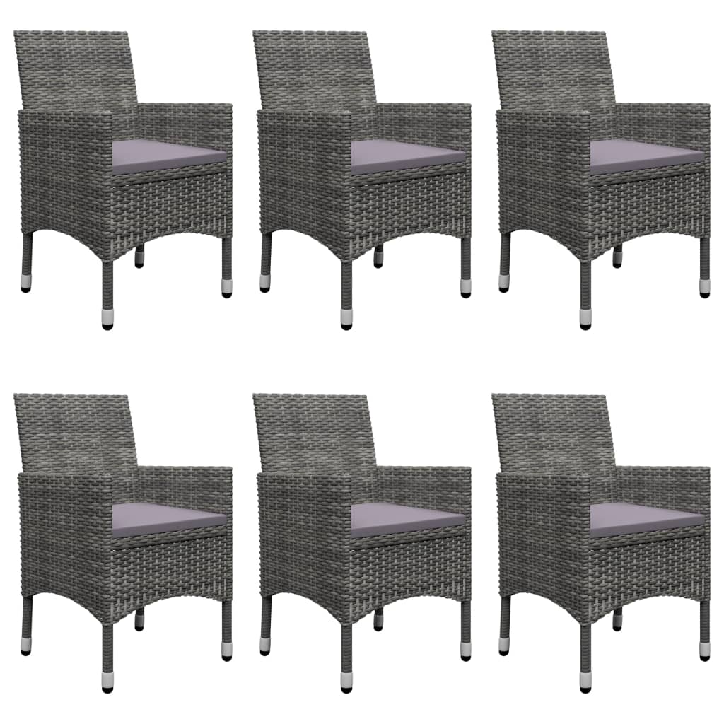 7 Piece Garden Dining Set Grey