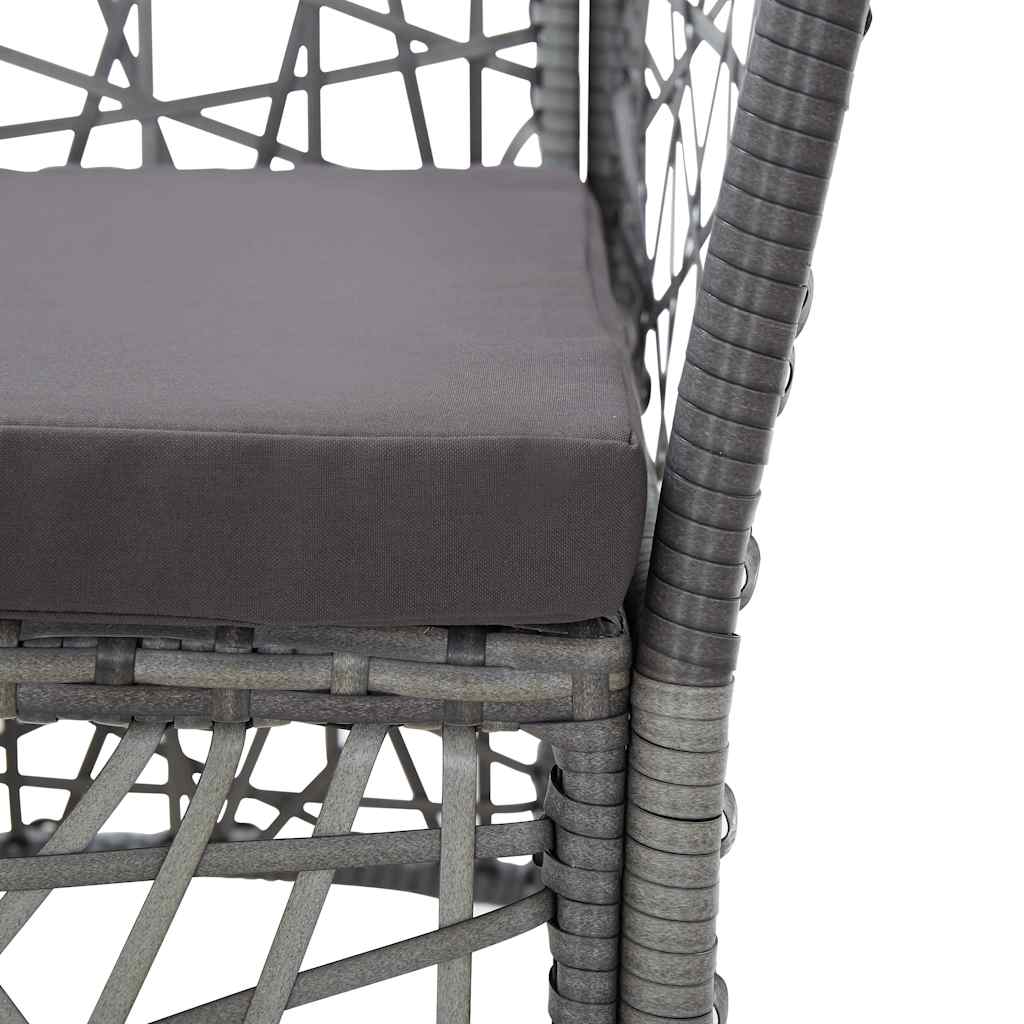 7 Piece Garden Dining Set Grey