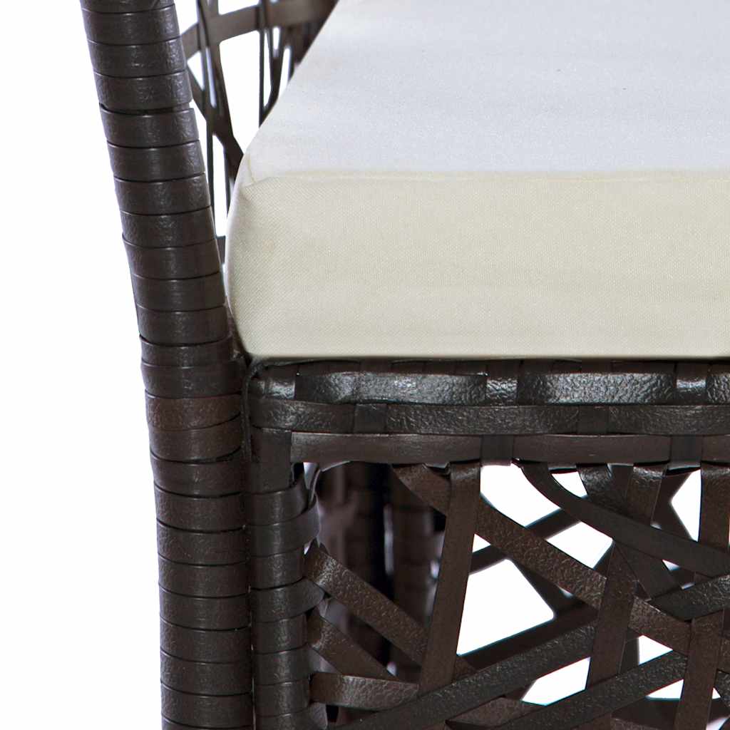 9 Piece Garden Dining Set Brown
