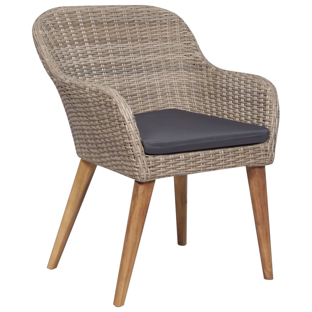 9 Piece Garden Dining Set Brown