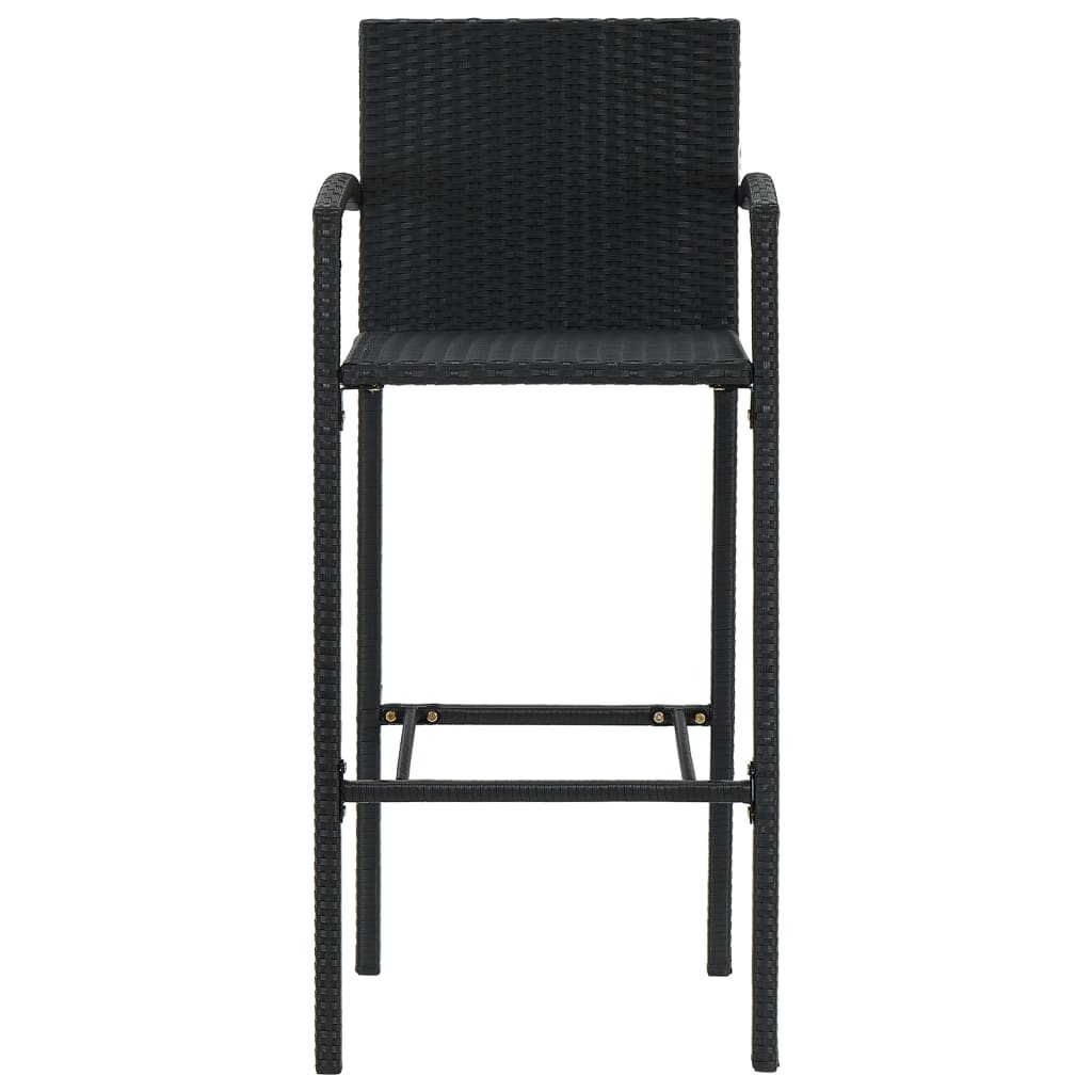 7 Piece Garden Bar Set Black