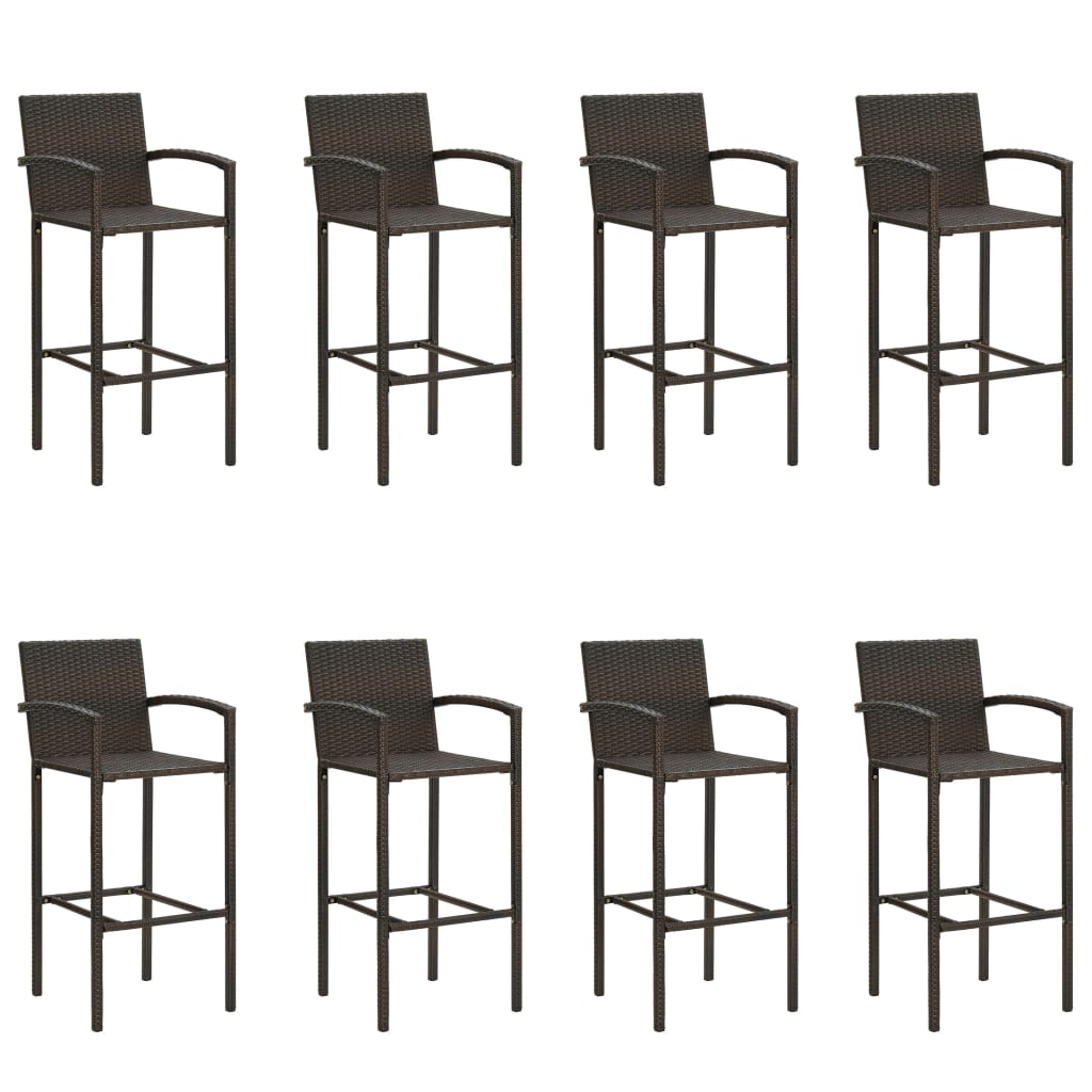 9 Piece Garden Bar Set Brown