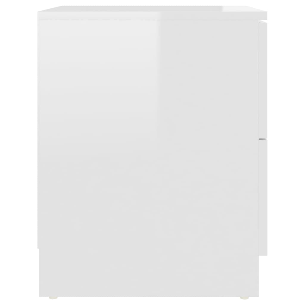 Bedside Cabinet High Gloss White 40x40x50 cm Engineered Wood
