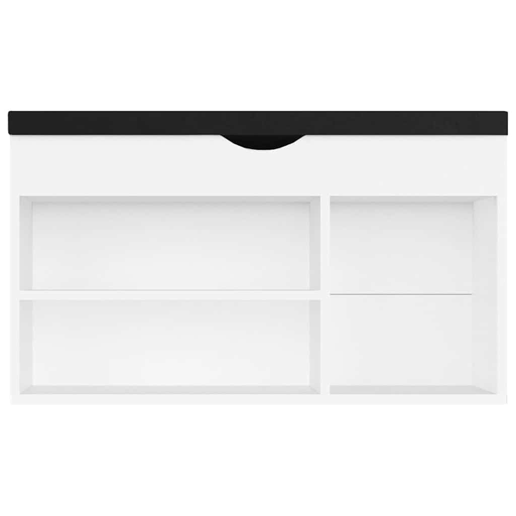 Shoe Bench with Cushion White 80x30x47 cm Engineered Wood