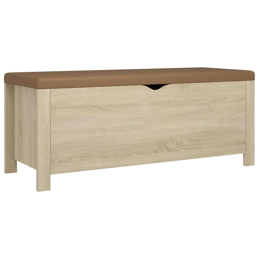 Storage Box with Cushion Sonoma Oak 105x40x45cm Engineered Wood
