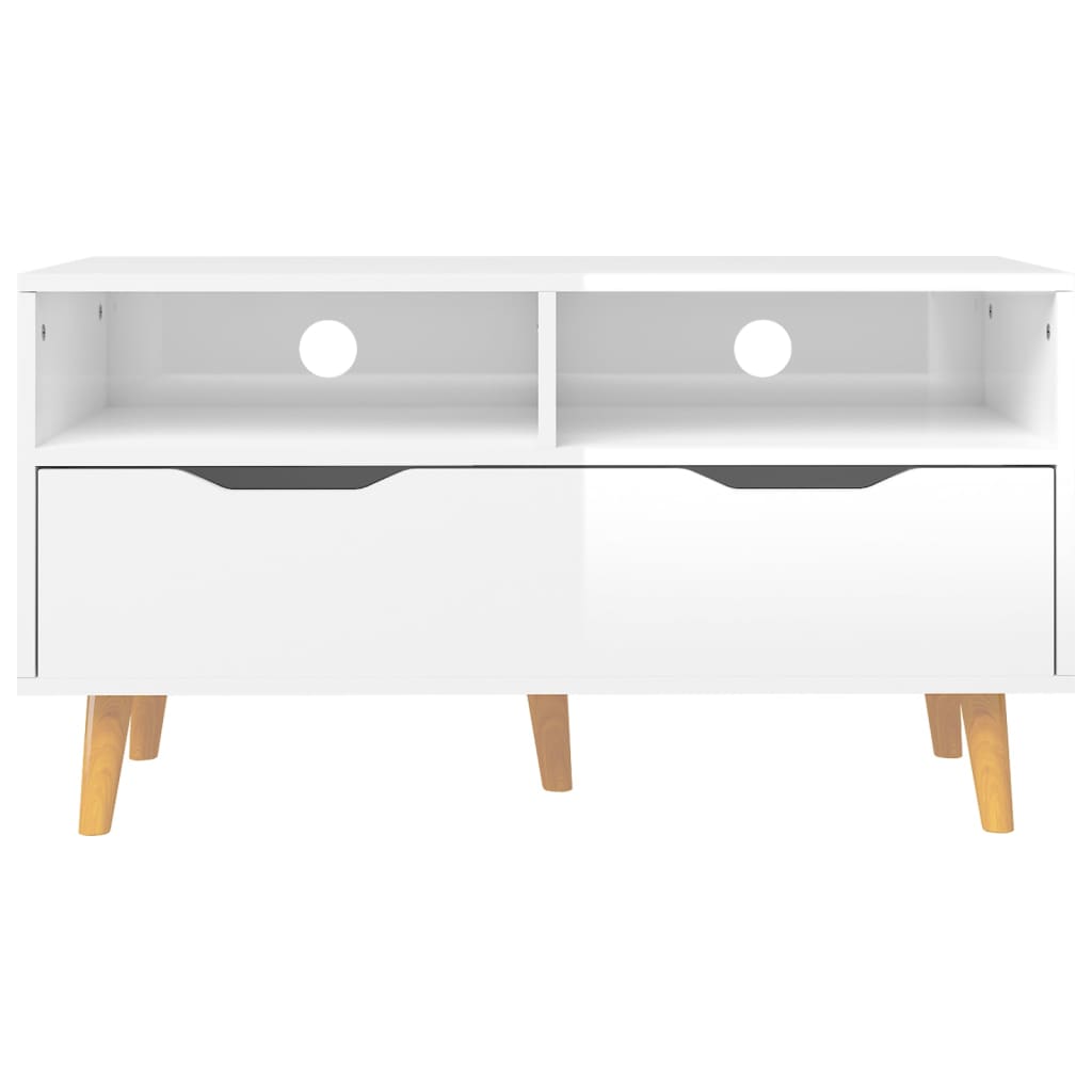 TV Cabinet High Gloss White 90x40x48.5 cm Engineered Wood