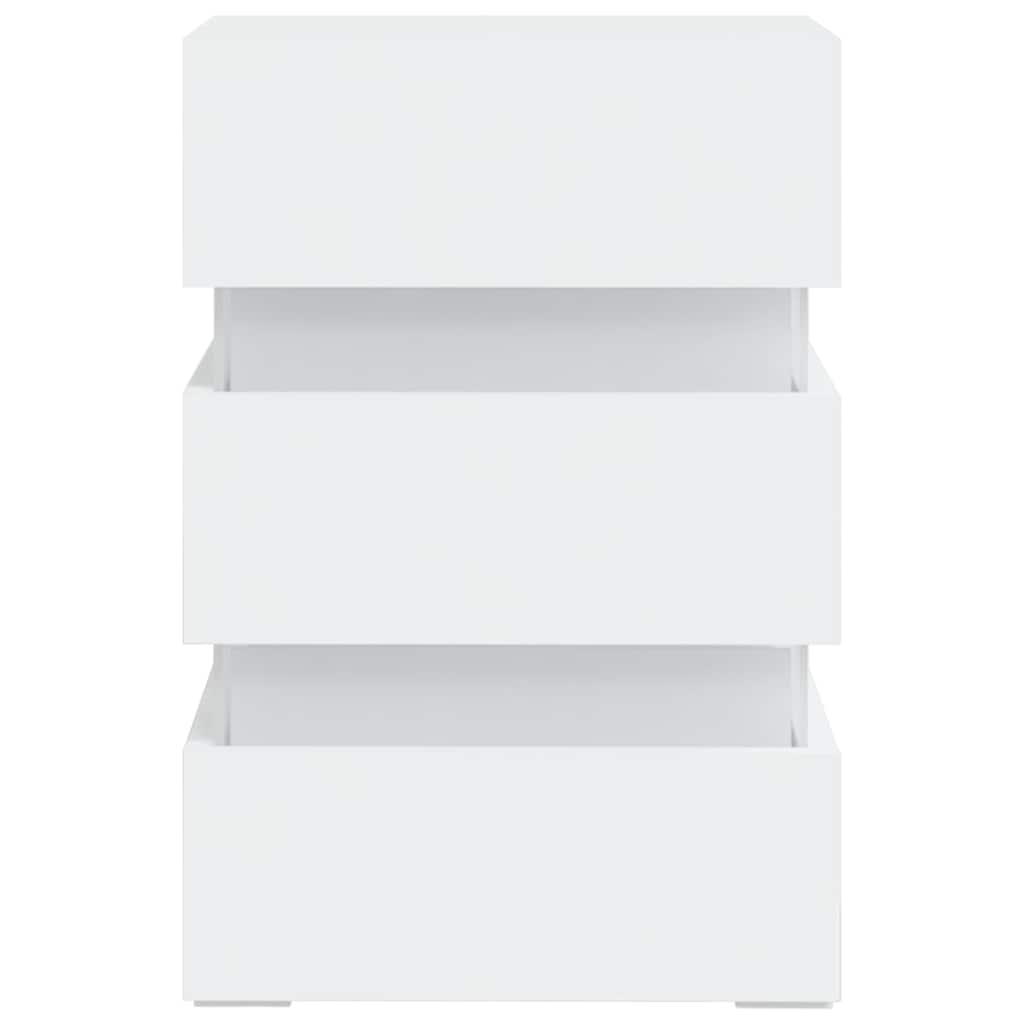 LED Bedside Cabinet White 45x35x67 cm Engineered Wood