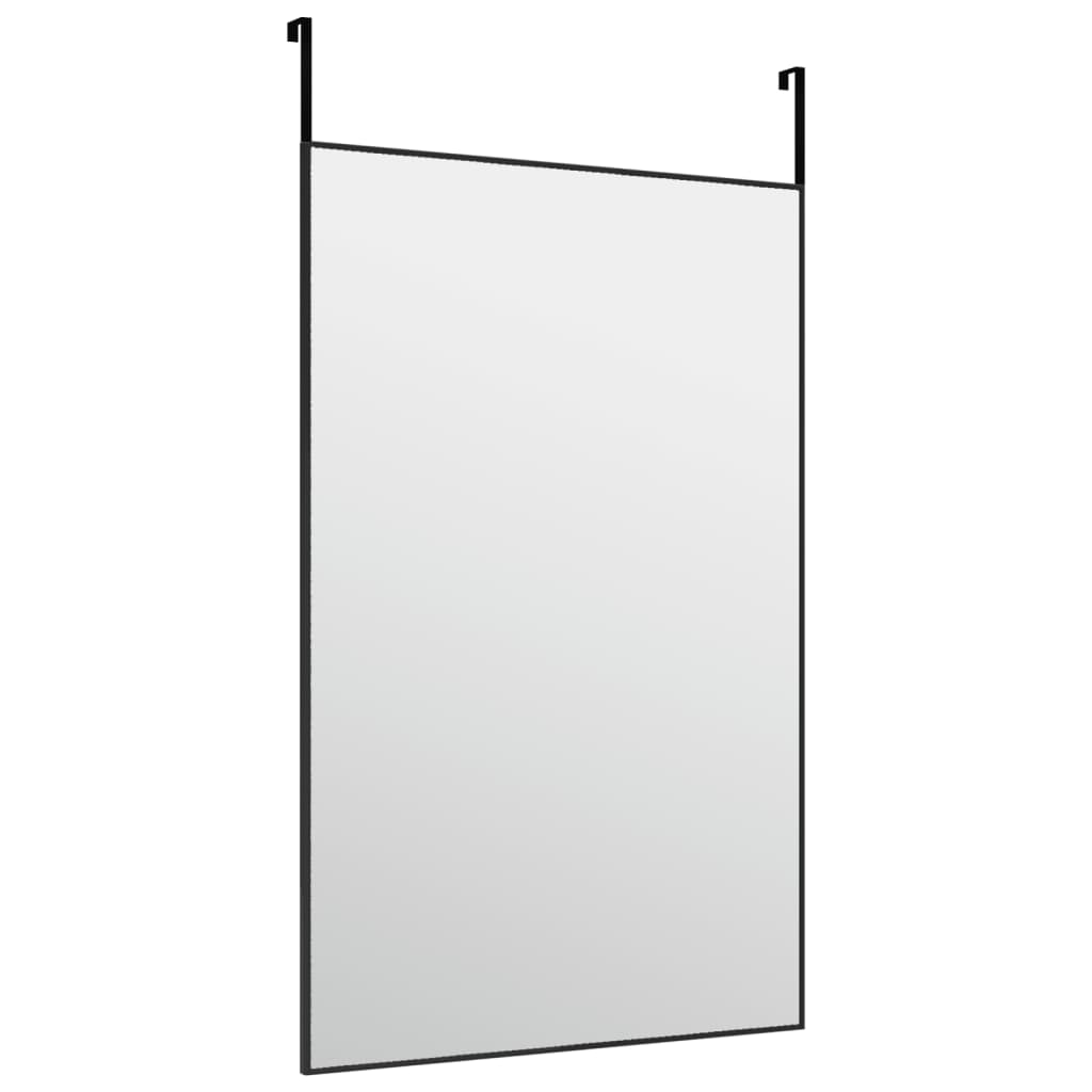 Door Mirror Black 50x80 cm Glass and Aluminium