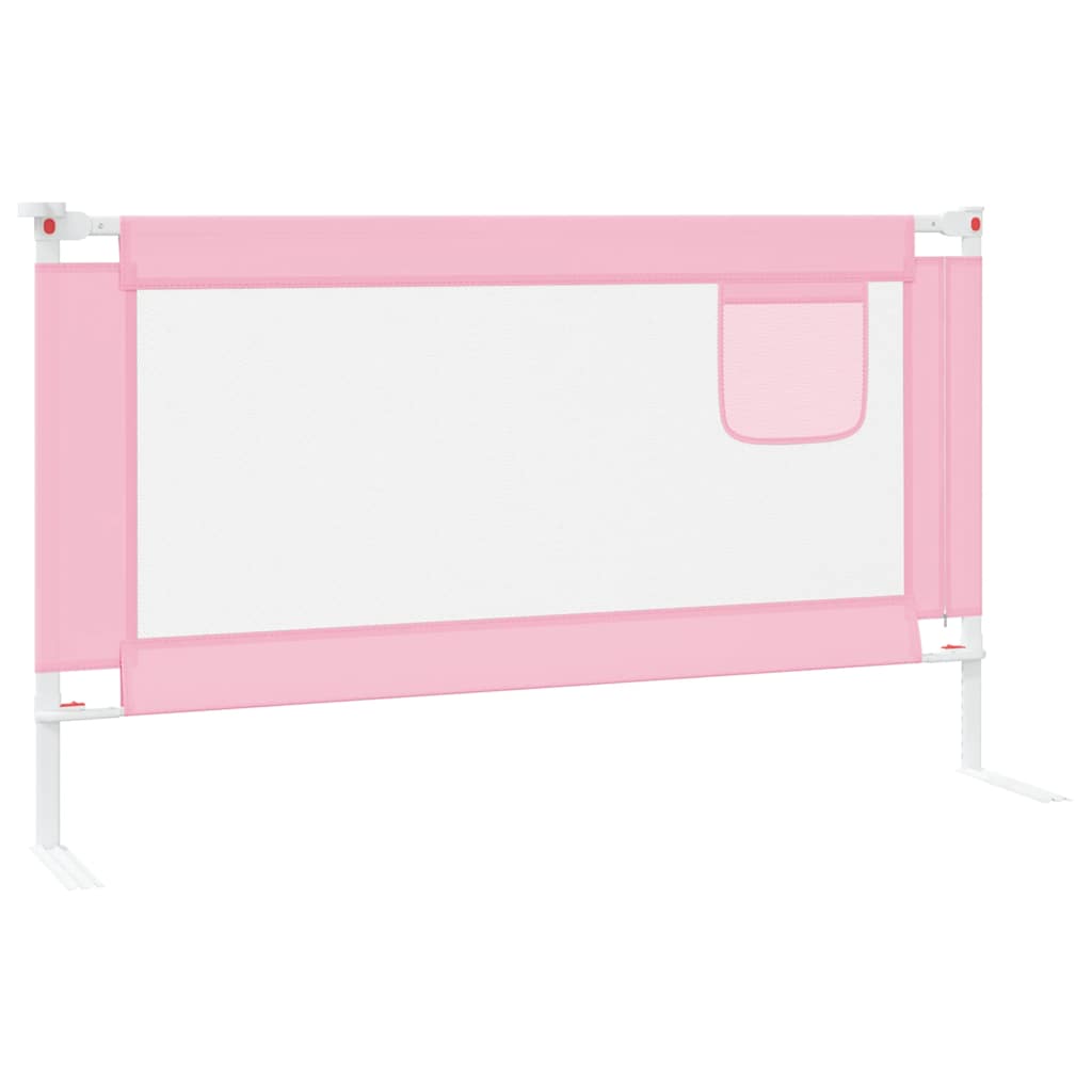 Toddler Safety Bed Rail Pink 140x25 cm Fabric