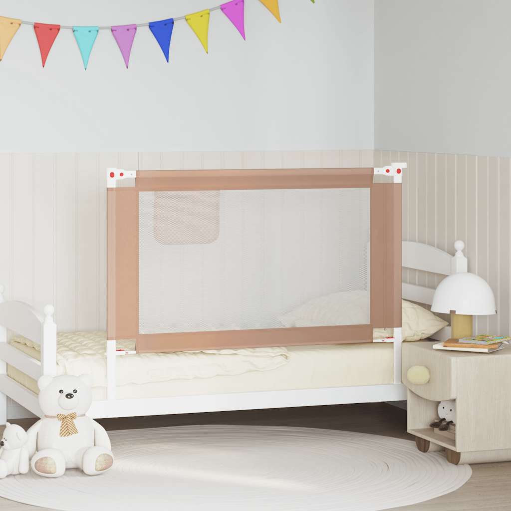 Toddler Safety Bed Rail Taupe 120x25 cm Fabric
