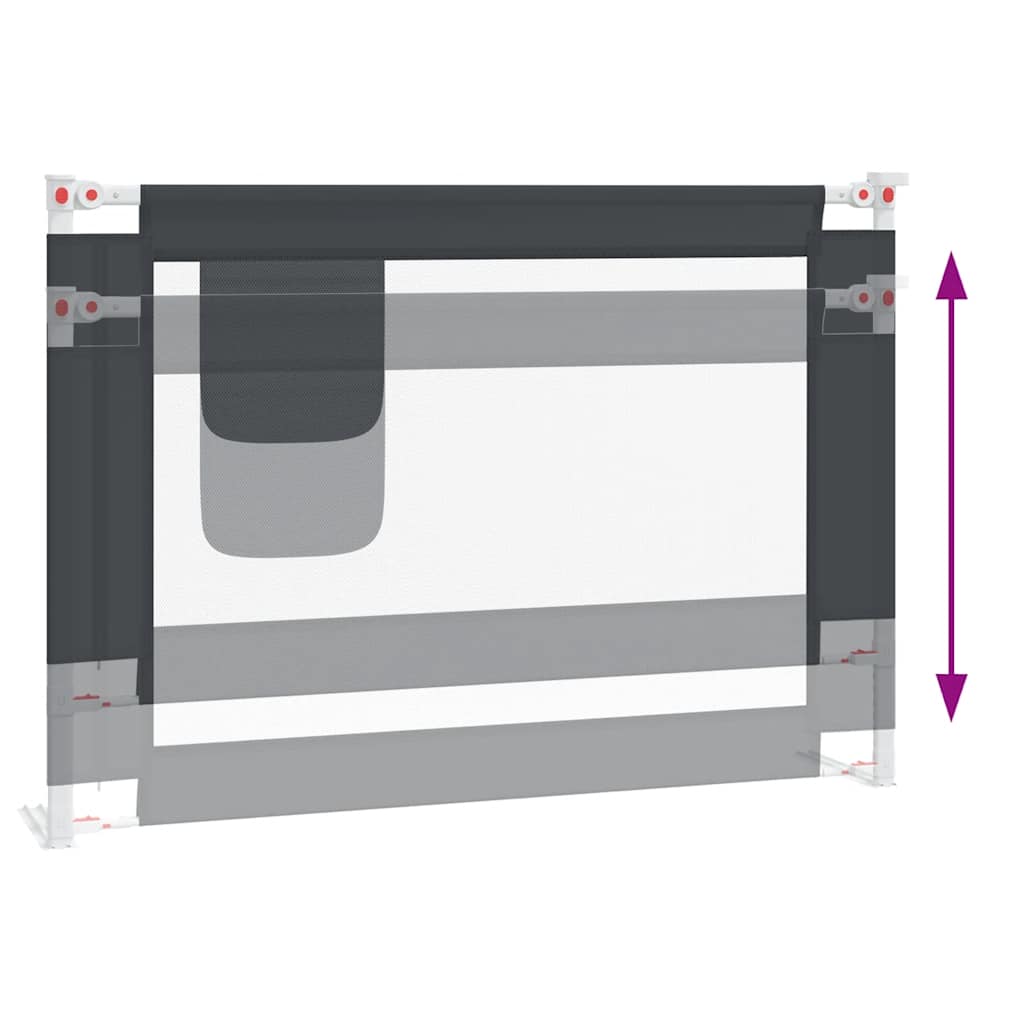 Toddler Safety Bed Rail Dark Grey 90x25 cm Fabric