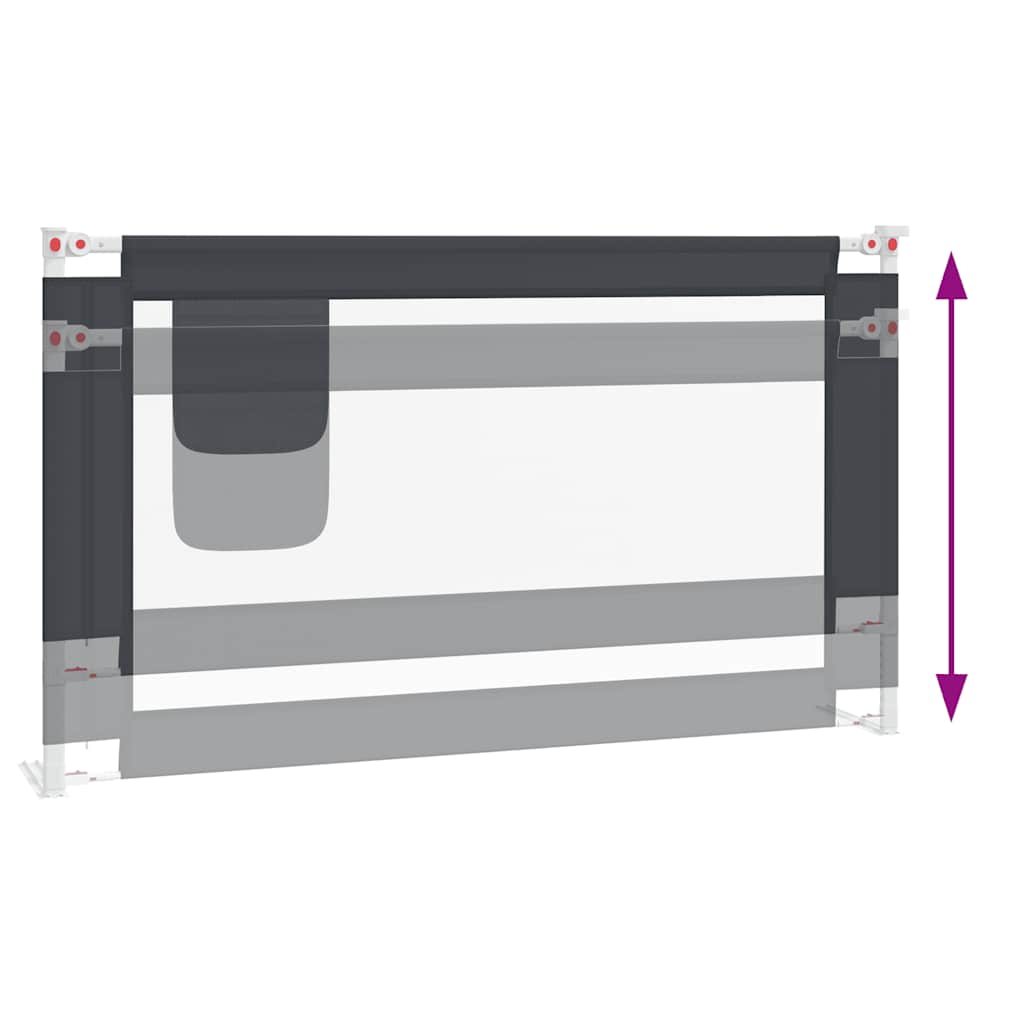 Toddler Safety Bed Rail Dark Grey 140x25 cm Fabric