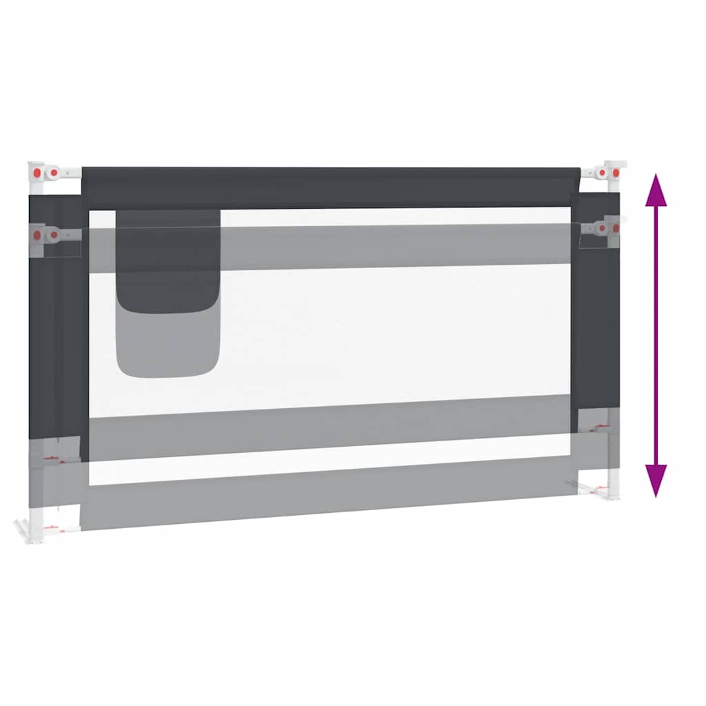 Toddler Safety Bed Rail Dark Grey 150x25 cm Fabric