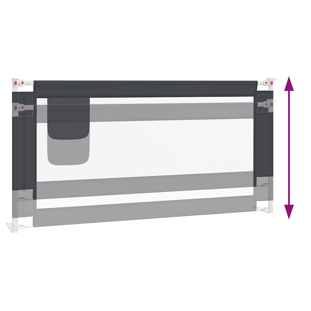 Toddler Safety Bed Rail Dark Grey 180x25 cm Fabric