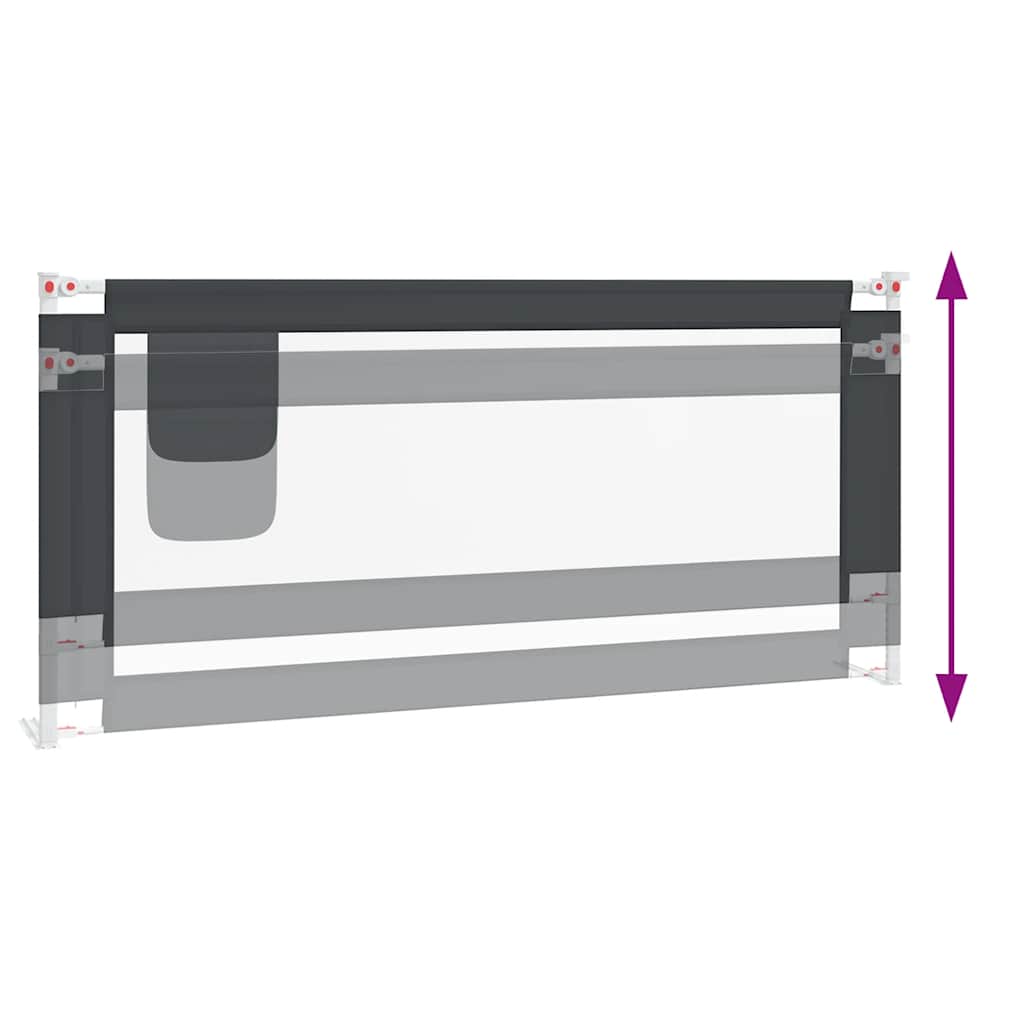 Toddler Safety Bed Rail Dark Grey 200x25 cm Fabric