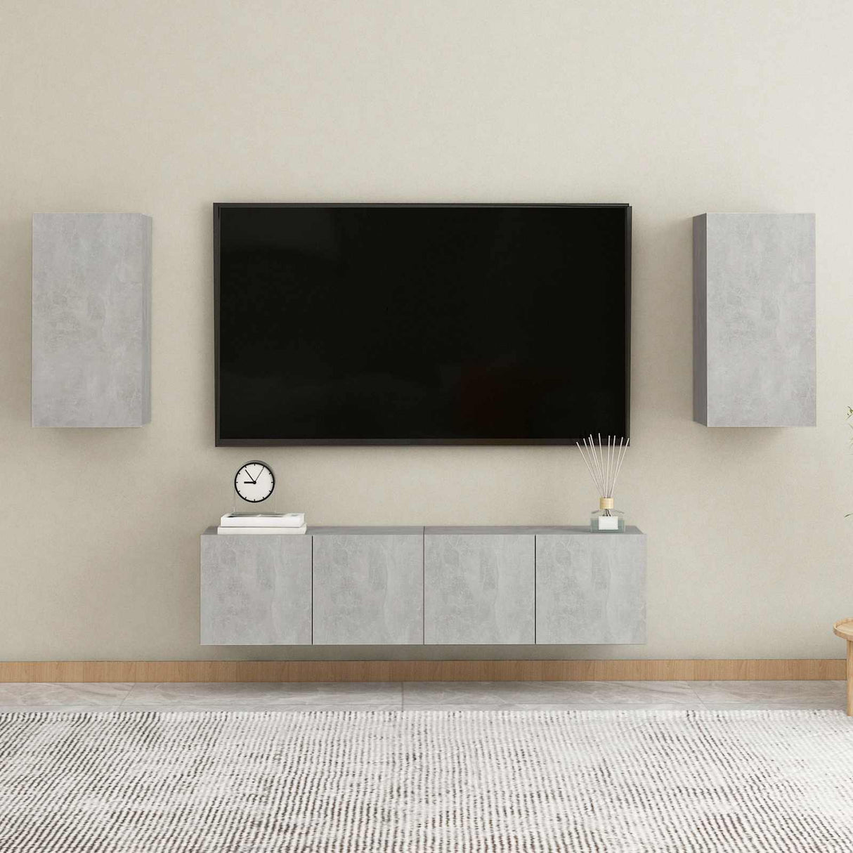 TV Cabinets 2 pcs Concrete Grey 30.5x30x60 cm Engineered Wood