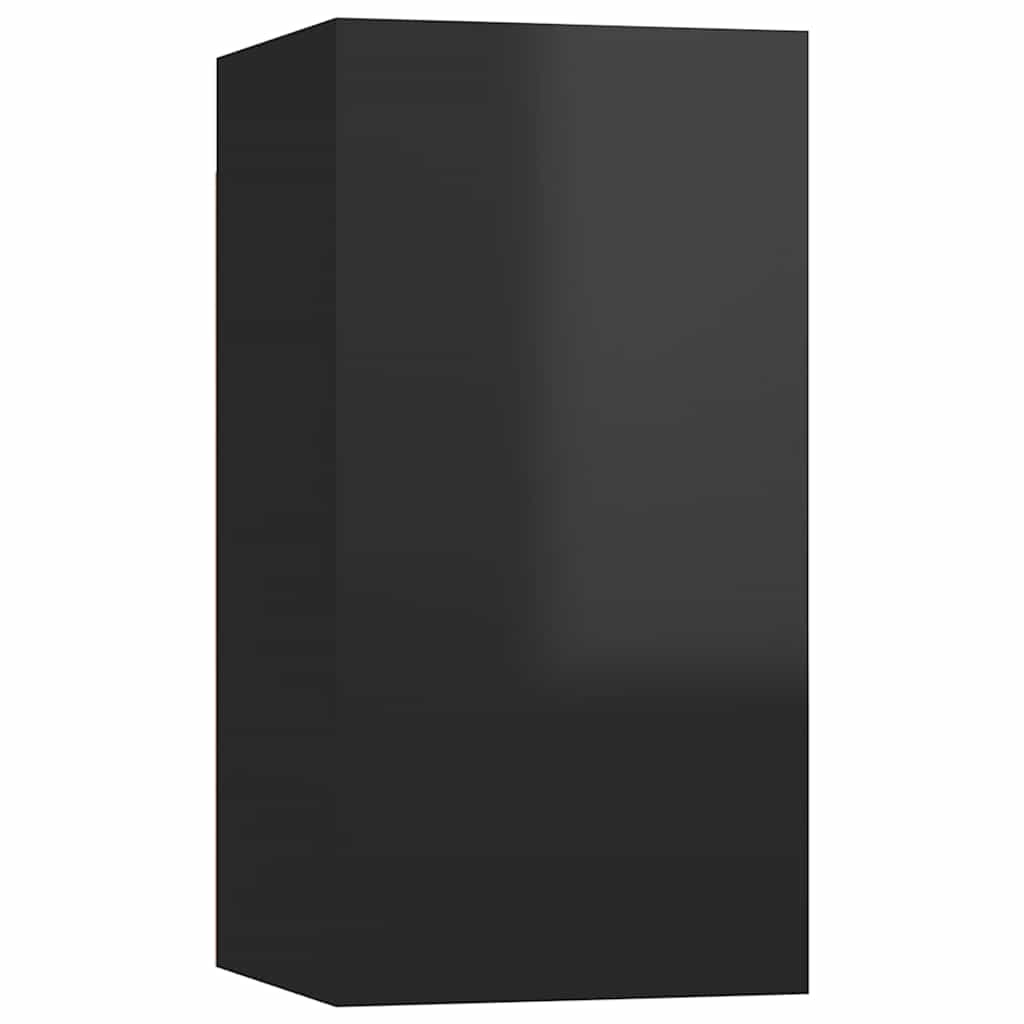 TV Cabinets 2 pcs High Gloss Black 30.5x30x60 cm Engineered Wood