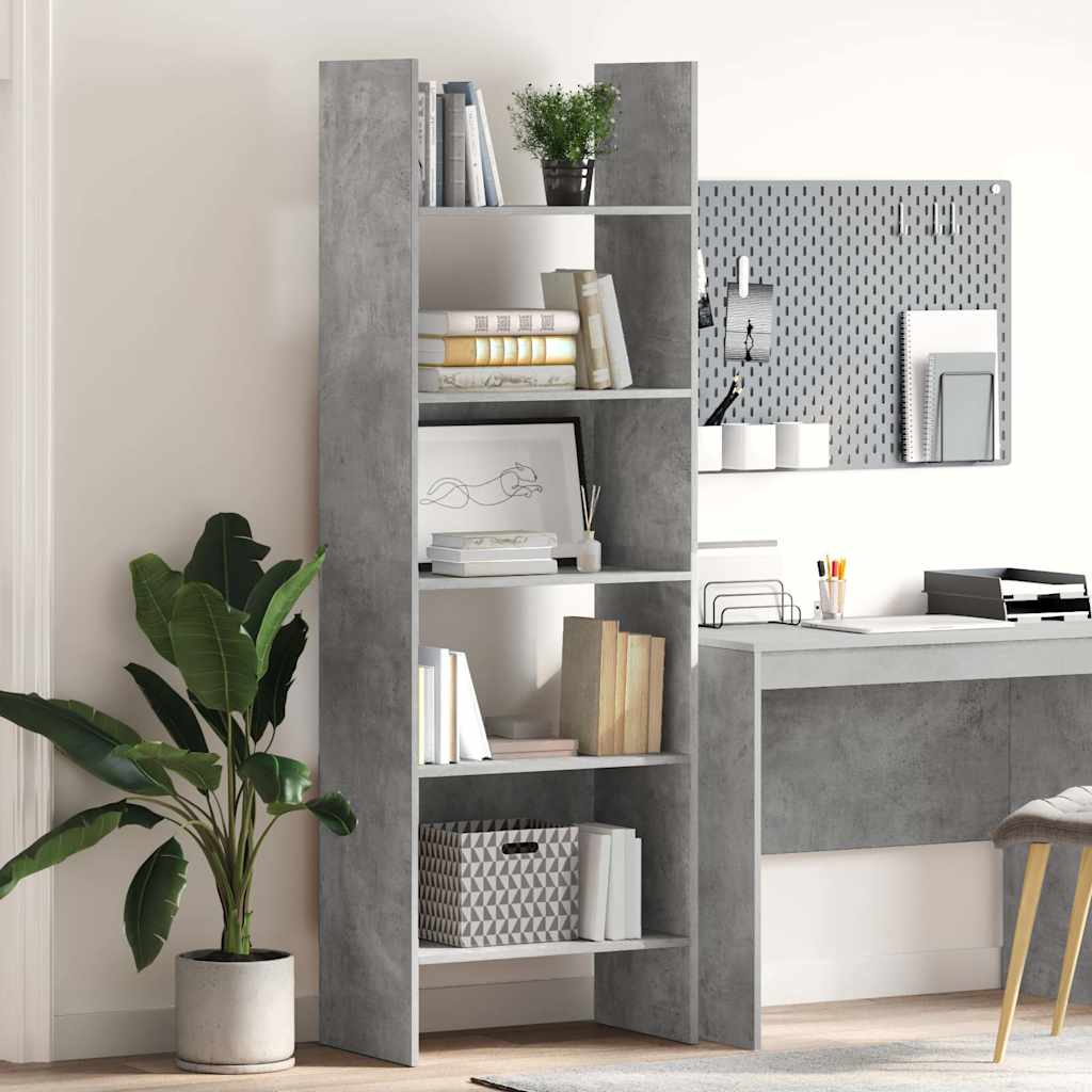 Book Cabinet Concrete Grey 60x35x180 cm Engineered Wood