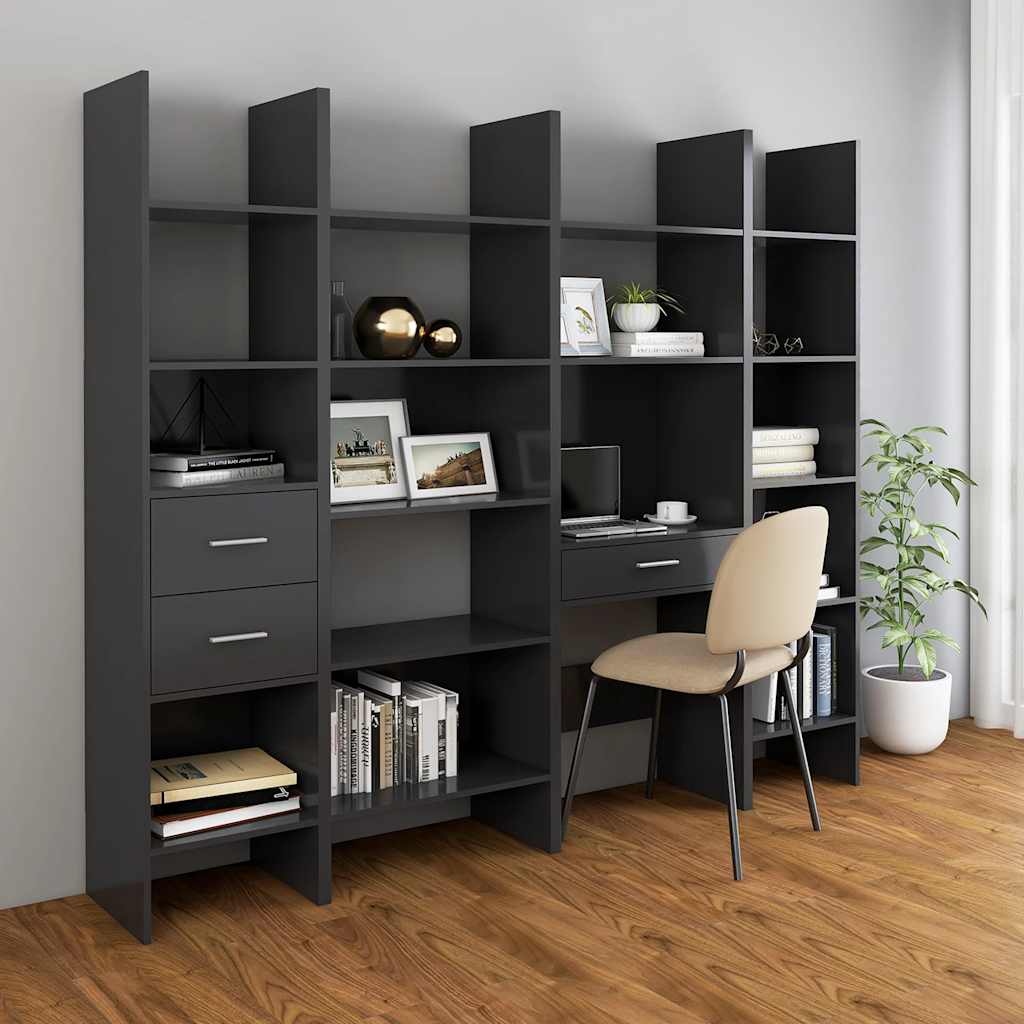 Book Cabinet Grey 60x35x180 cm Engineered Wood