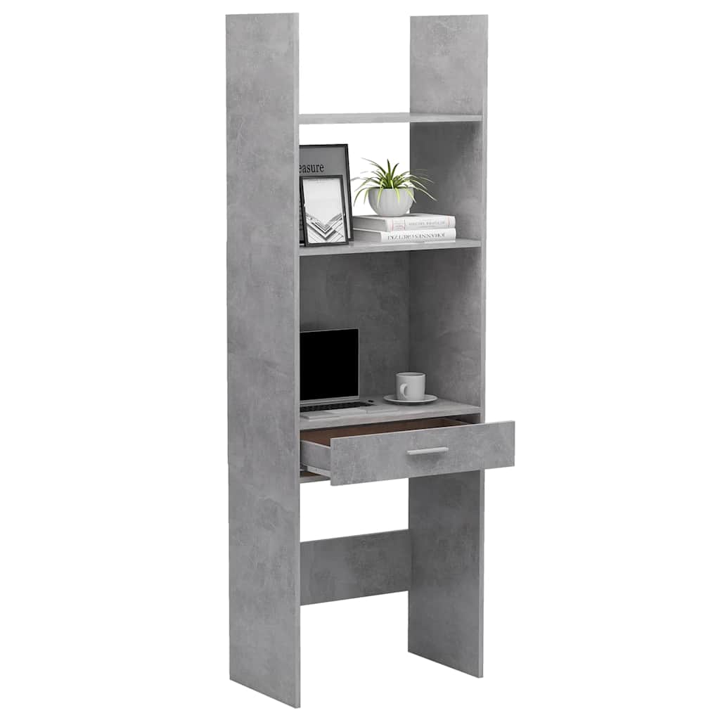 Book Cabinet Concrete Grey 60x35x180 cm Engineered Wood