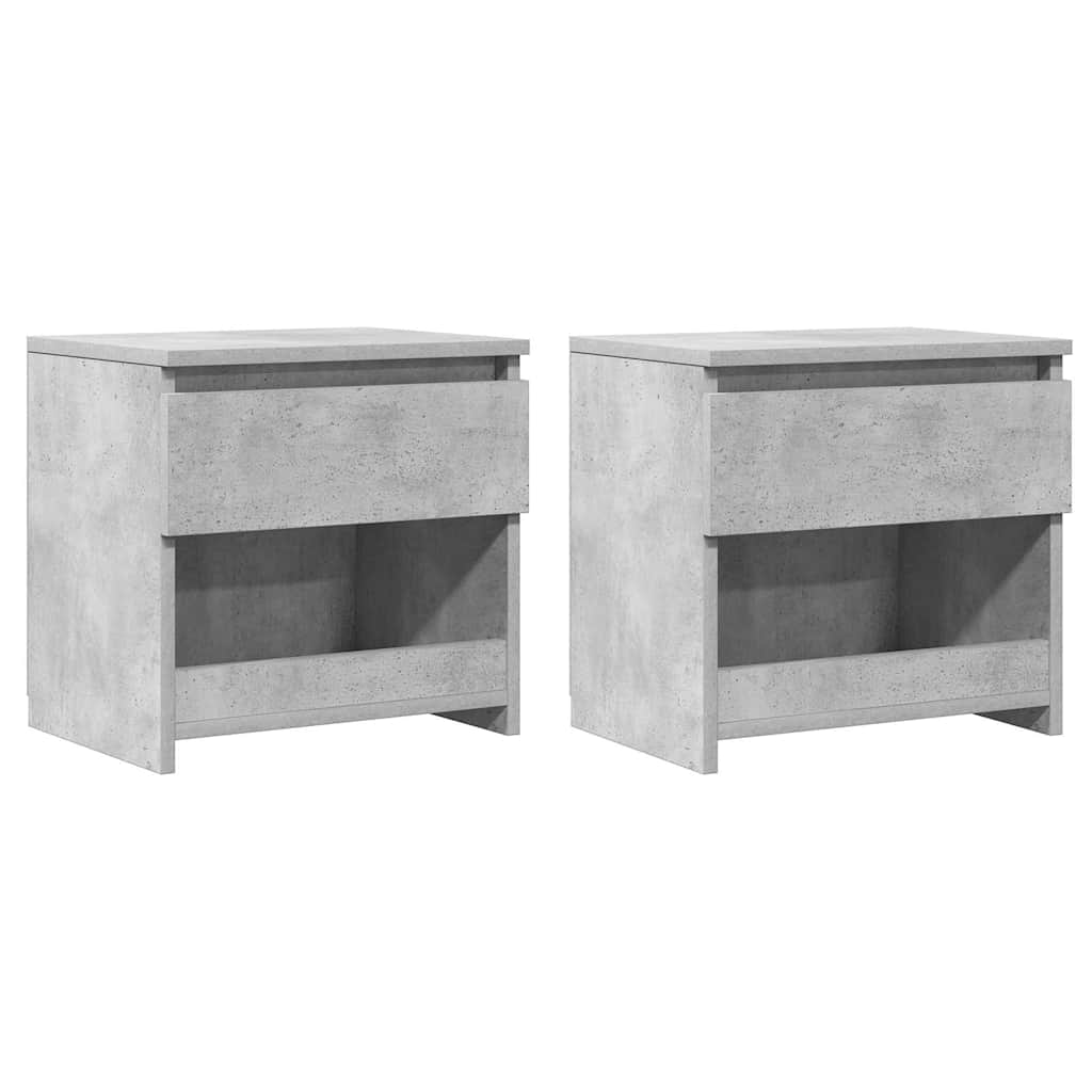 Bedside Cabinets 2 pcs Concrete Grey 40x30x39cm Engineered Wood