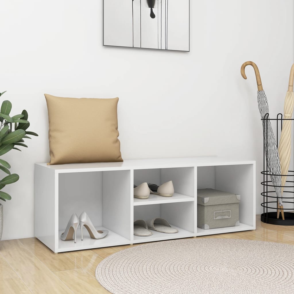 Shoe Storage Bench White 102x35x35 cm Engineered Wood