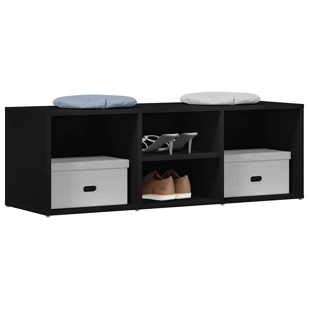 Shoe Storage Bench Black 102x35x35 cm Engineered Wood