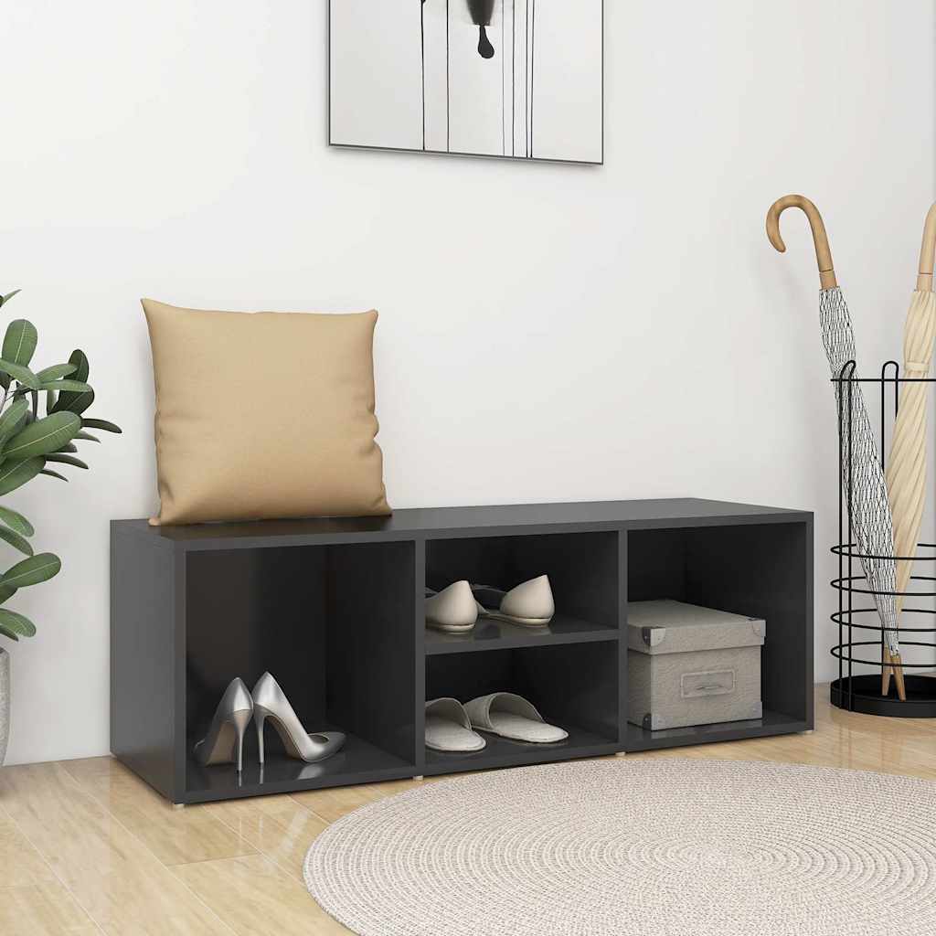 Shoe Storage Bench Grey 102x35x35 cm Engineered Wood