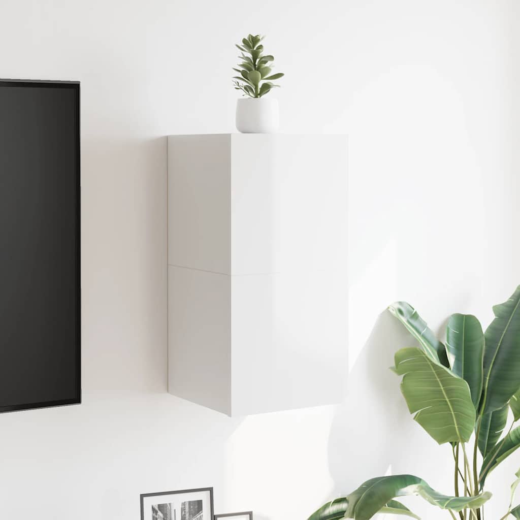 Wall Mounted TV Cabinets 2 pcs High Gloss White 30.5x30x30 cm
