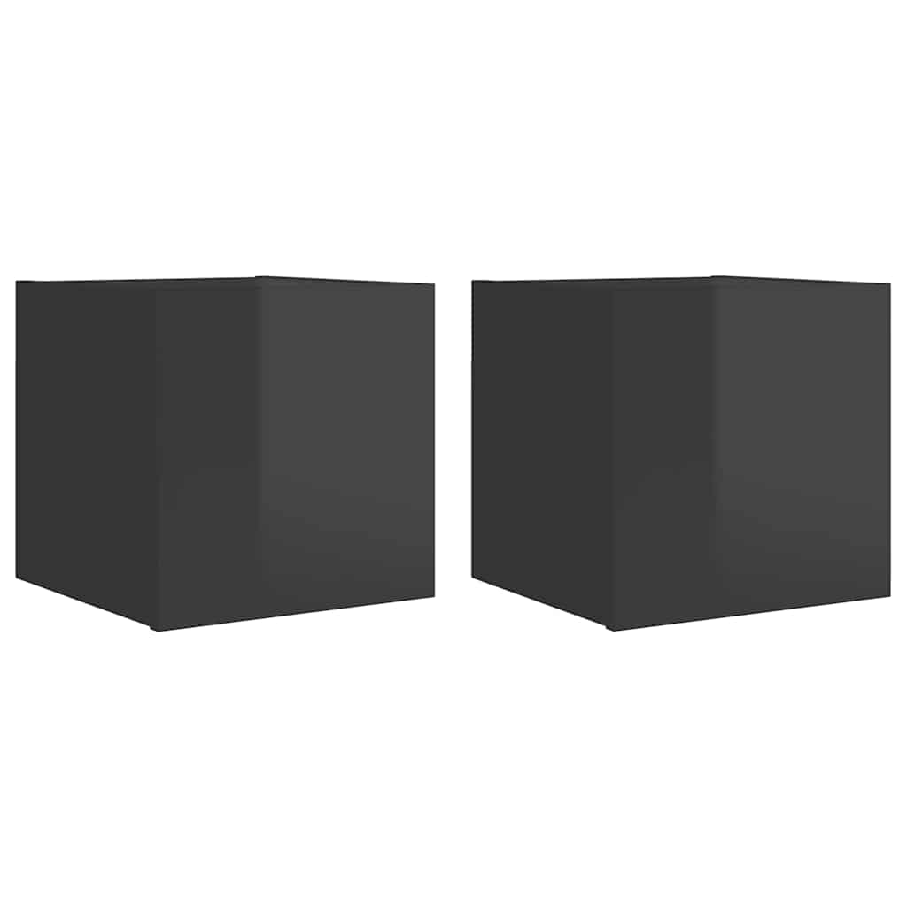 Wall Mounted TV Cabinets 2 pcs High Gloss Grey 30.5x30x30 cm