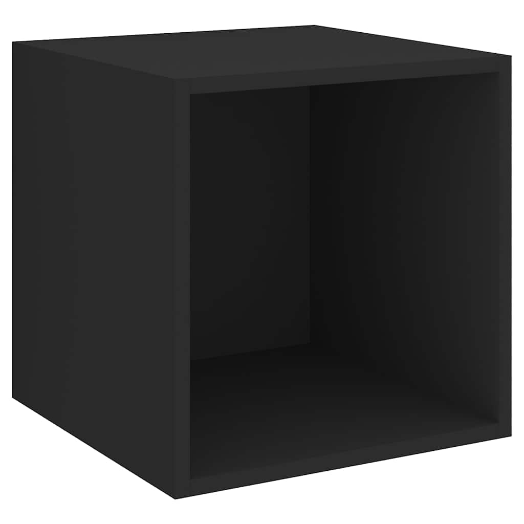 Wall Cabinets 2 pcs Black 37x37x37 cm Engineered Wood