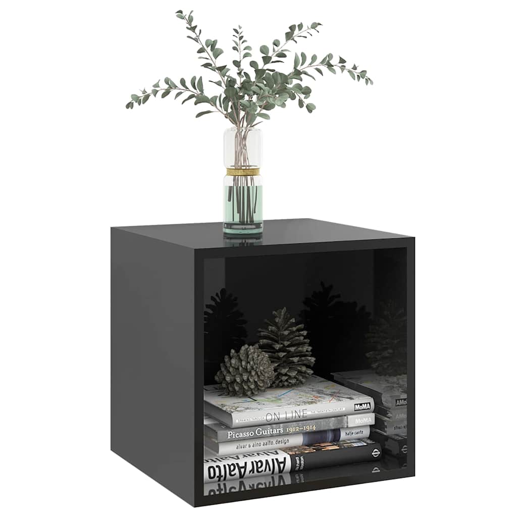 Wall Cabinets 4 pcs High Gloss Black 37x37x37 cm Engineered Wood