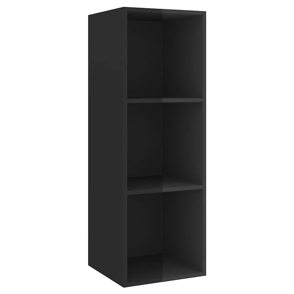 Wall-mounted TV Cabinet High Gloss Black 37x37x107 cm Engineered Wood